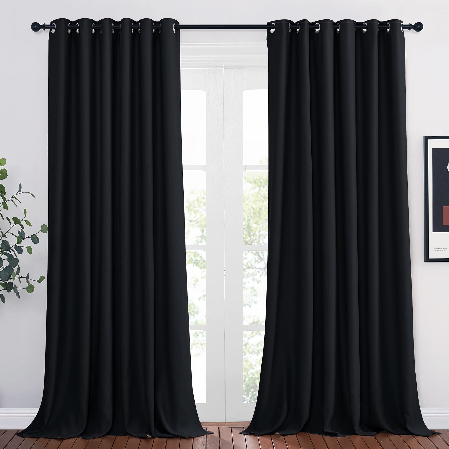Grommet Blackout Curtains Set for Windows