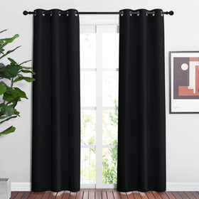 Grommet Blackout Curtains Set for Windows