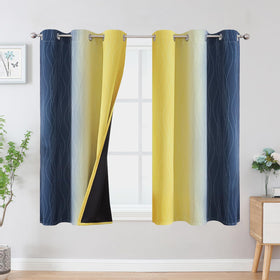 Estelar Textiler Ombre Blackout Curtains for Bedroom 2 Panels Set