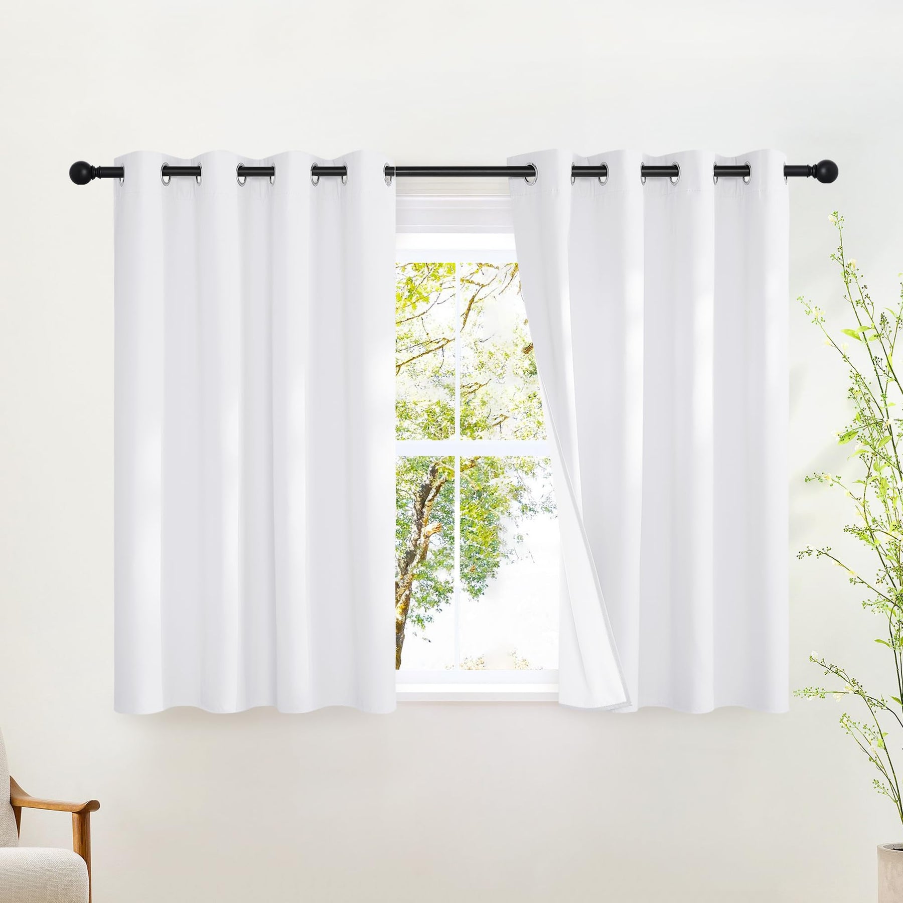 Grommet Blackout Curtains Set for Windows