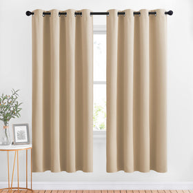 Grommet Blackout Curtains Set for Windows