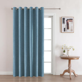 Joydeco 52 Inch Wide Bedroom 100% Faxu Linen Textured Privacy Curtains