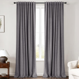 100% Blackout Linen Curtains for Bedroom
