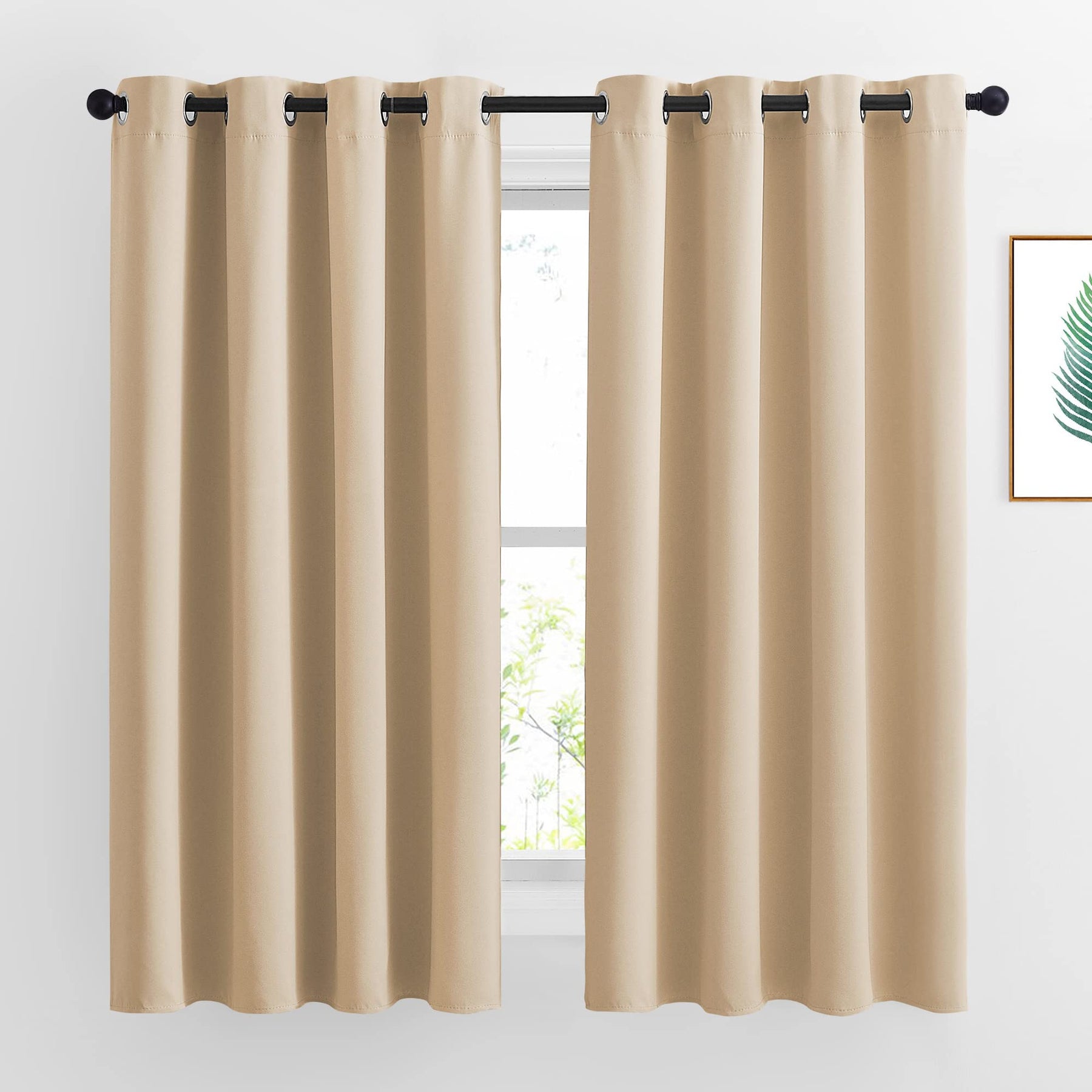 Grommet Blackout Curtains Set for Windows