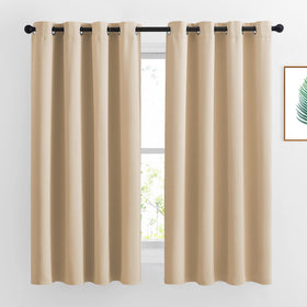 Grommet Blackout Curtains Set for Windows