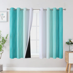 Estelar Textiler Ombre Blackout Curtains for Bedroom 2 Panels Set