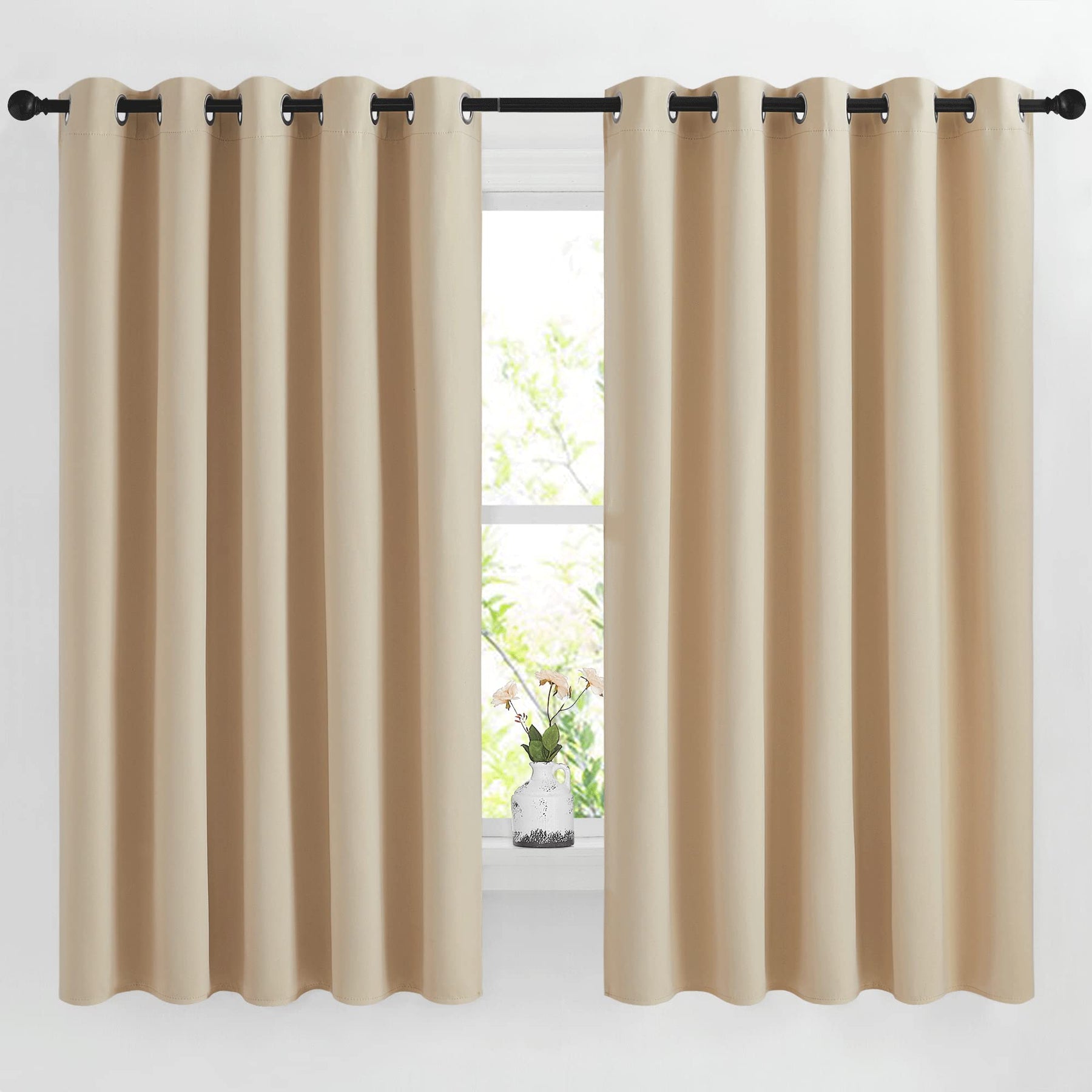 Grommet Blackout Curtains Set for Windows