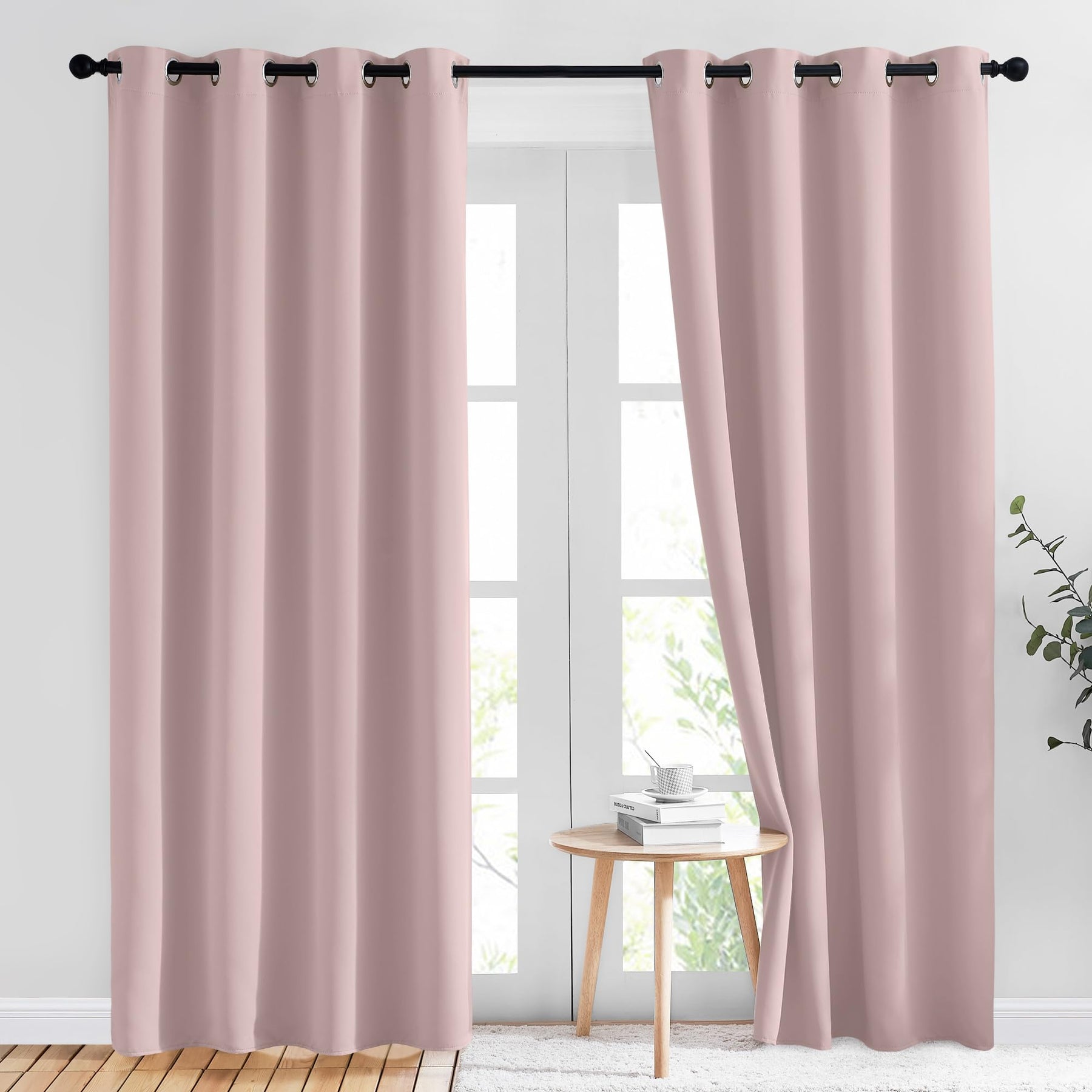 Grommet Blackout Curtains Set for Windows