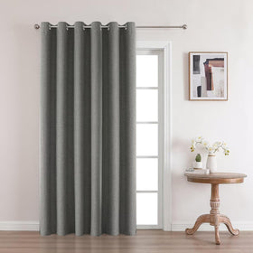 Joydeco 52 Inch Wide Bedroom 100% Faxu Linen Textured Privacy Curtains