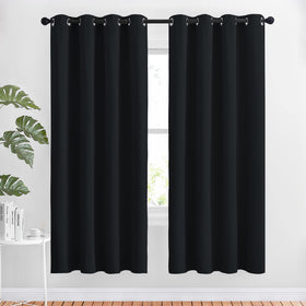 Grommet Blackout Curtains Set for Windows