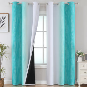 Estelar Textiler Ombre Blackout Curtains for Bedroom 2 Panels Set