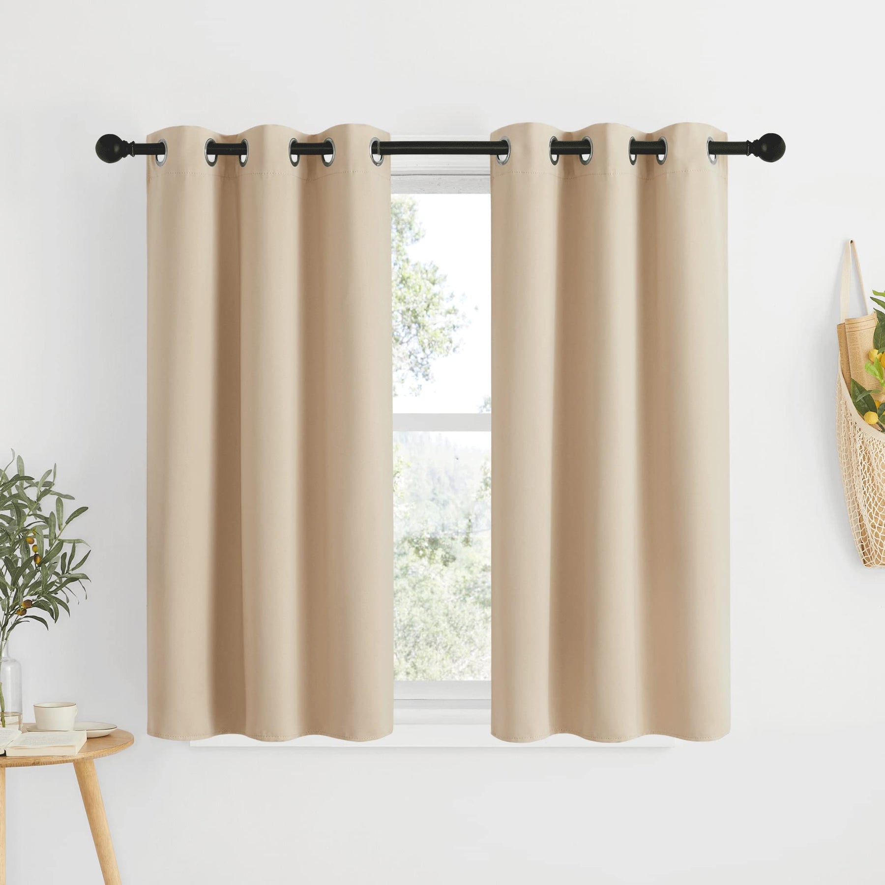 Grommet Blackout Curtains Set for Windows
