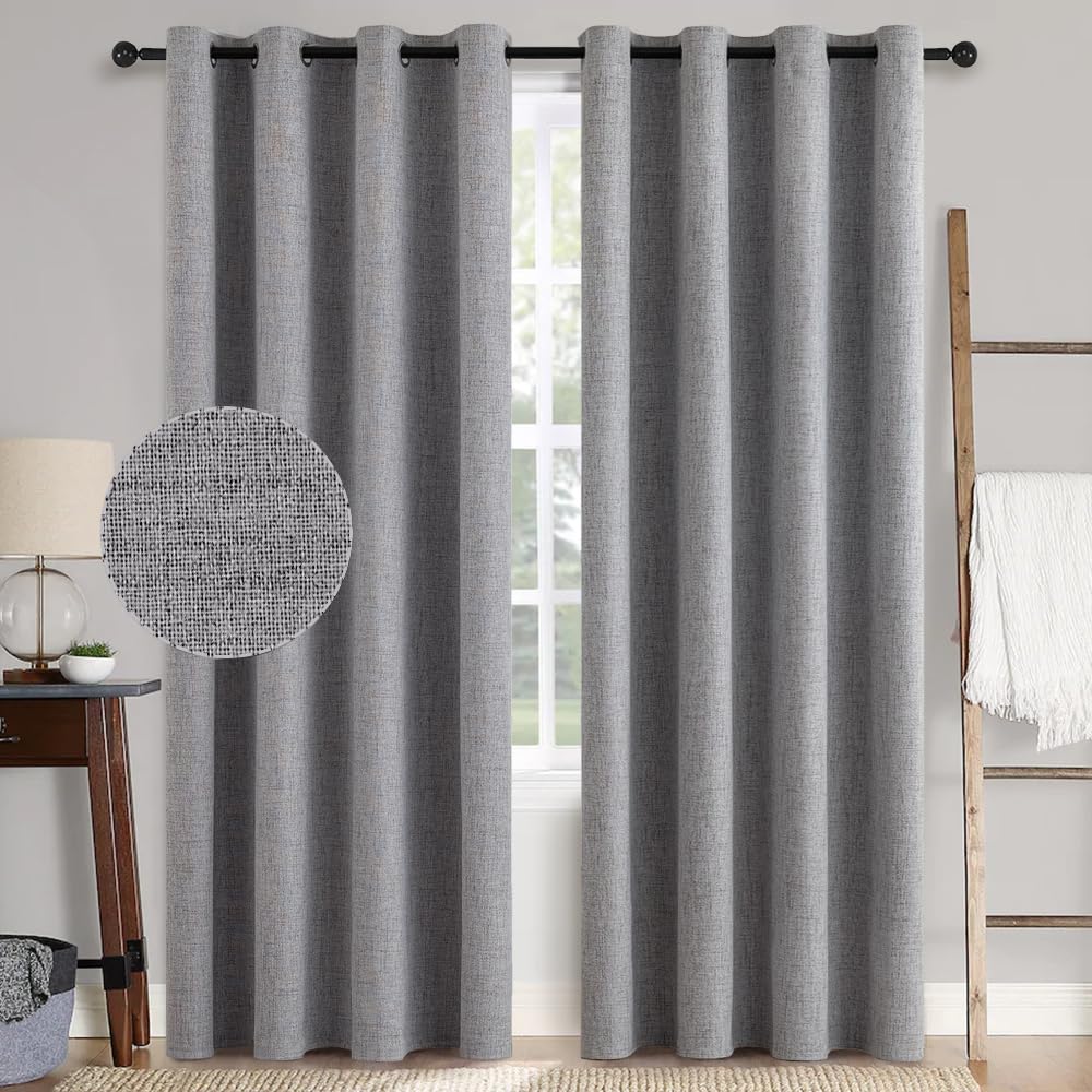 100% Blackout Linen Curtains for Bedroom & Living Room