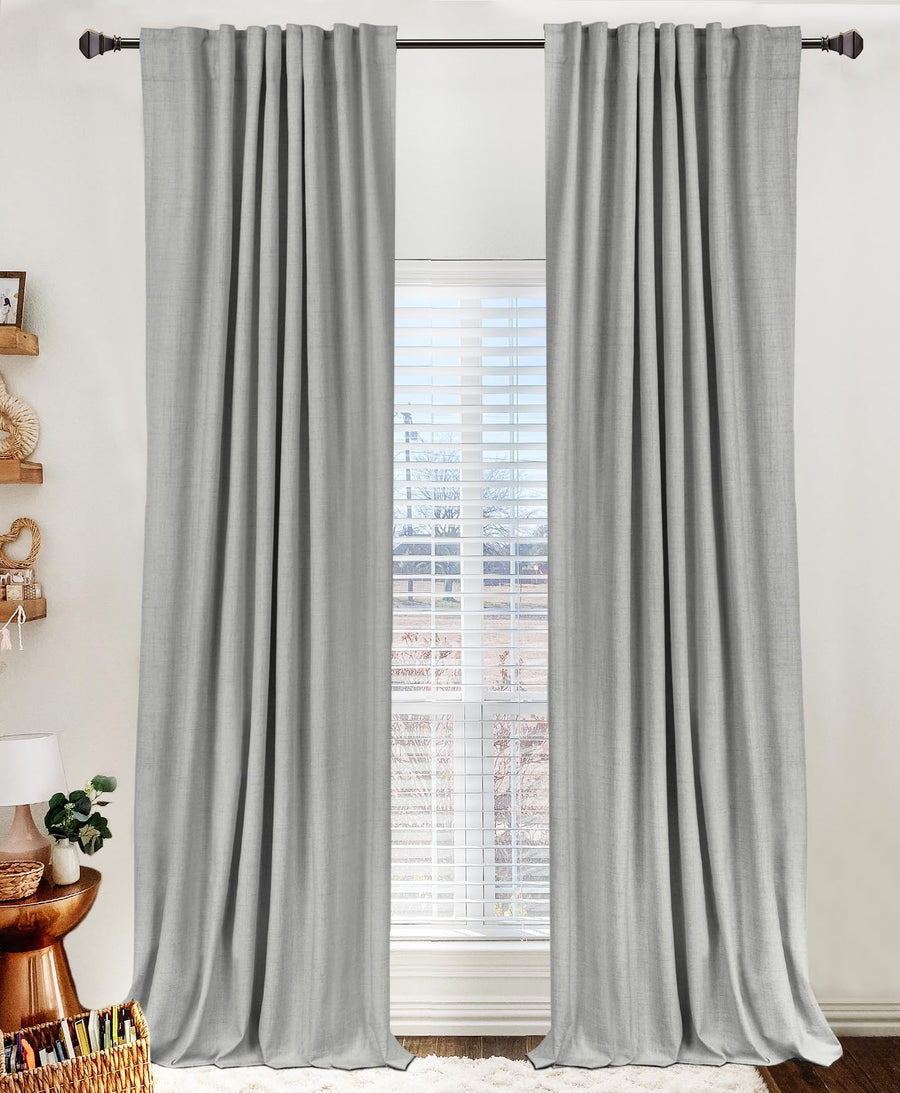 100% Blackout Linen Curtains for Bedroom & Living Room