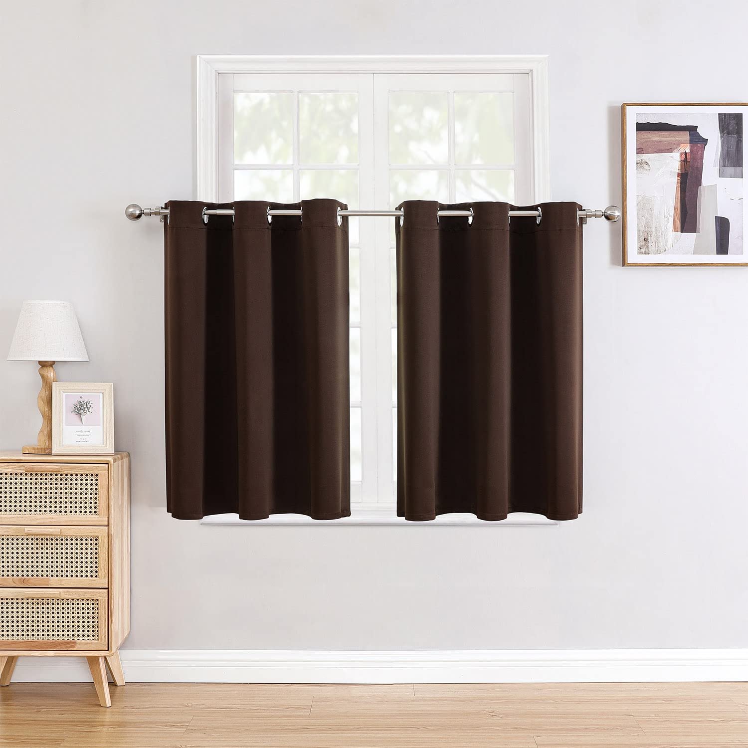 Grommet Blackout Curtains Set for Bedroom & Living Room