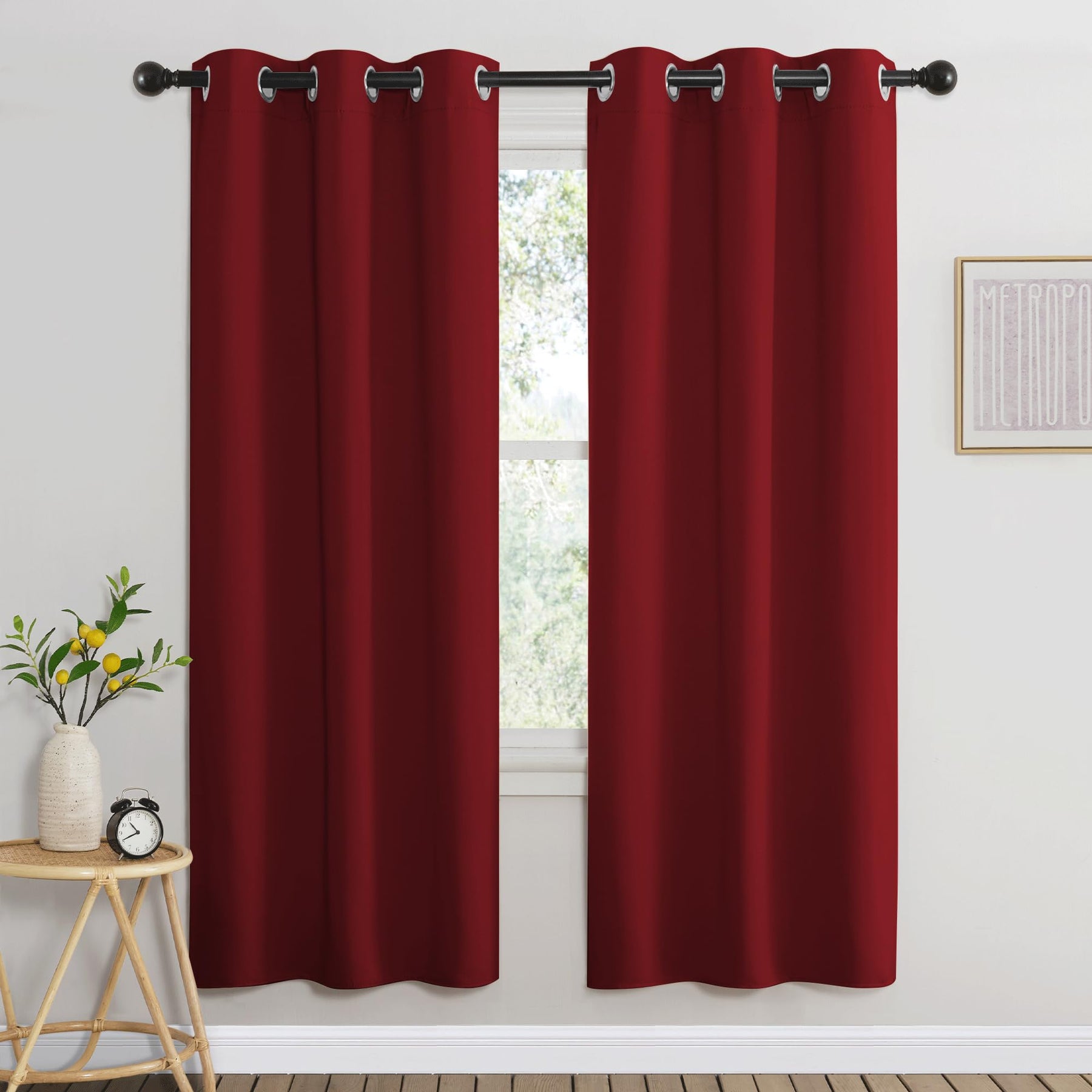 Grommet Blackout Curtains Set for Windows