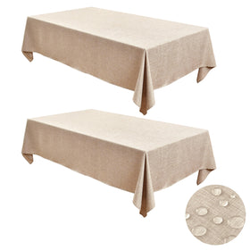 Faux Linen Wrinkle Free Tablecloth Set of 2