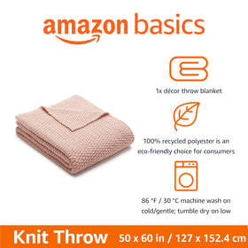 Basics Room Décor Throw Blanket, Lightweight,Recycled Polyester