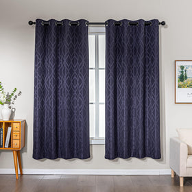 Jacquard 100% Blackout Thermal Insulated Curtains
