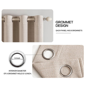 100% Blackout Linen Curtains for Bedroom & Living Room