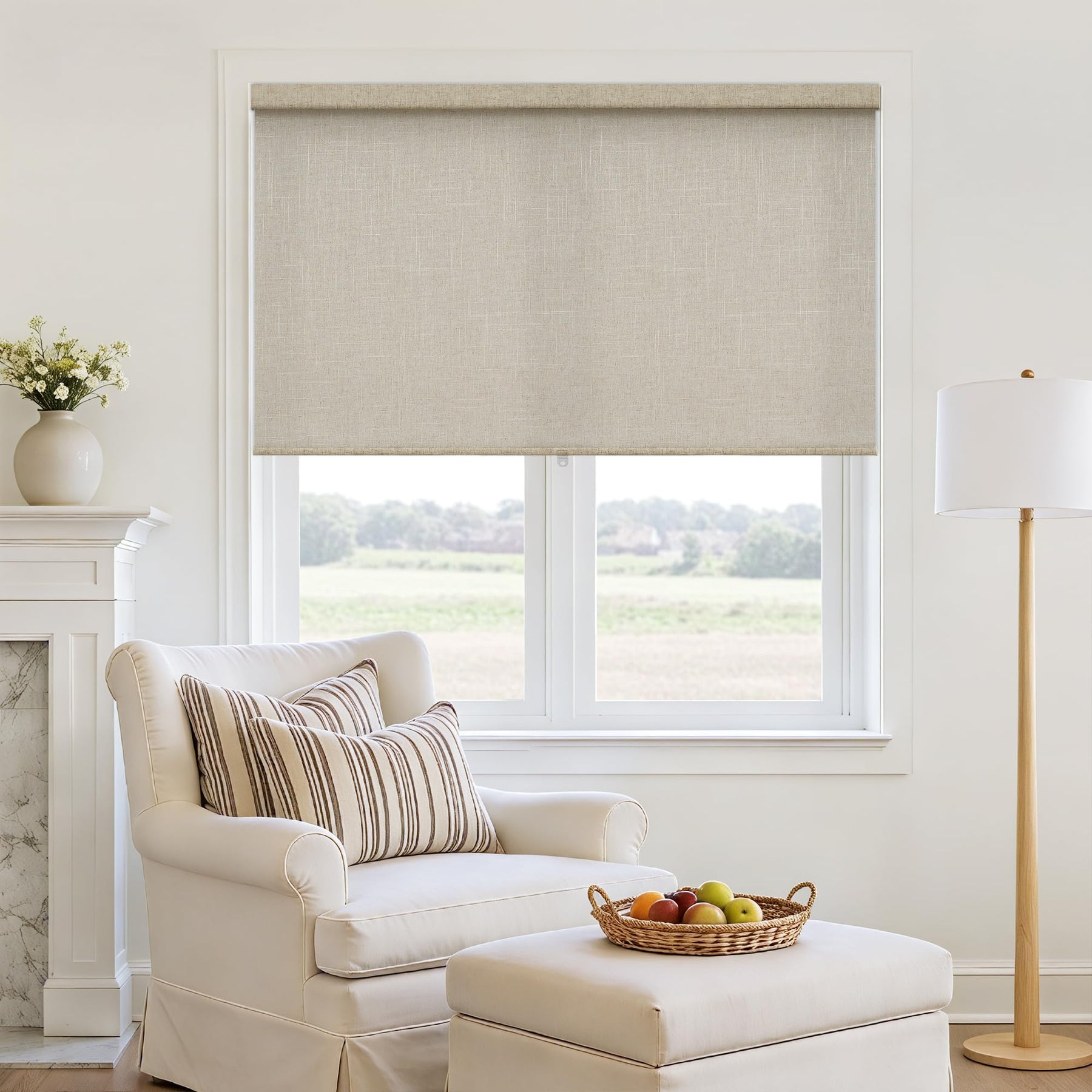 Cordless Light Filtering Roller Shades for Windows
