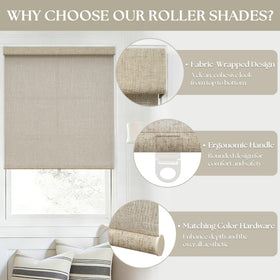 Cordless Light Filtering Roller Shades for Windows