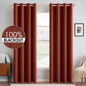 100% Blackout Linen Curtains for Bedroom & Living Room