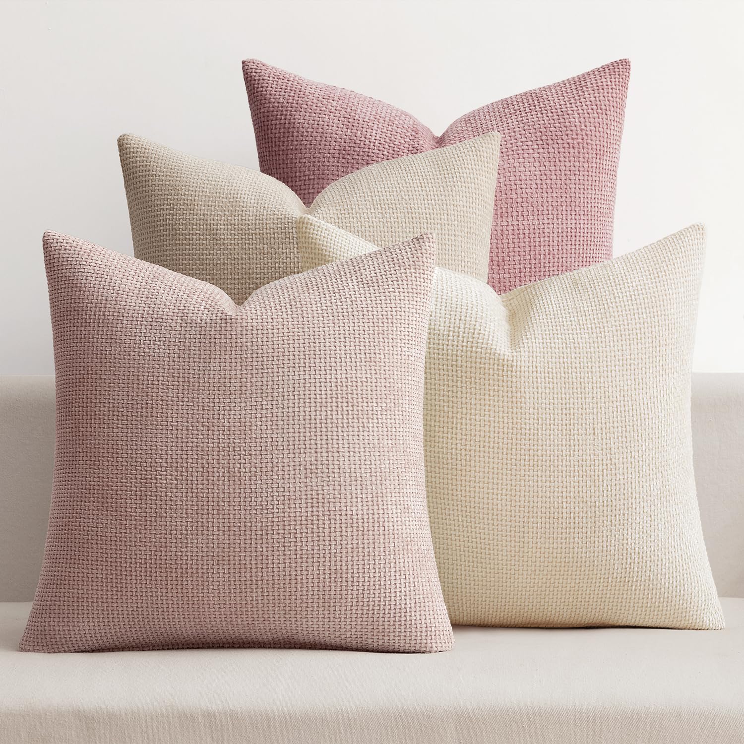 Chenille Throw Pillow Covers Set of 4