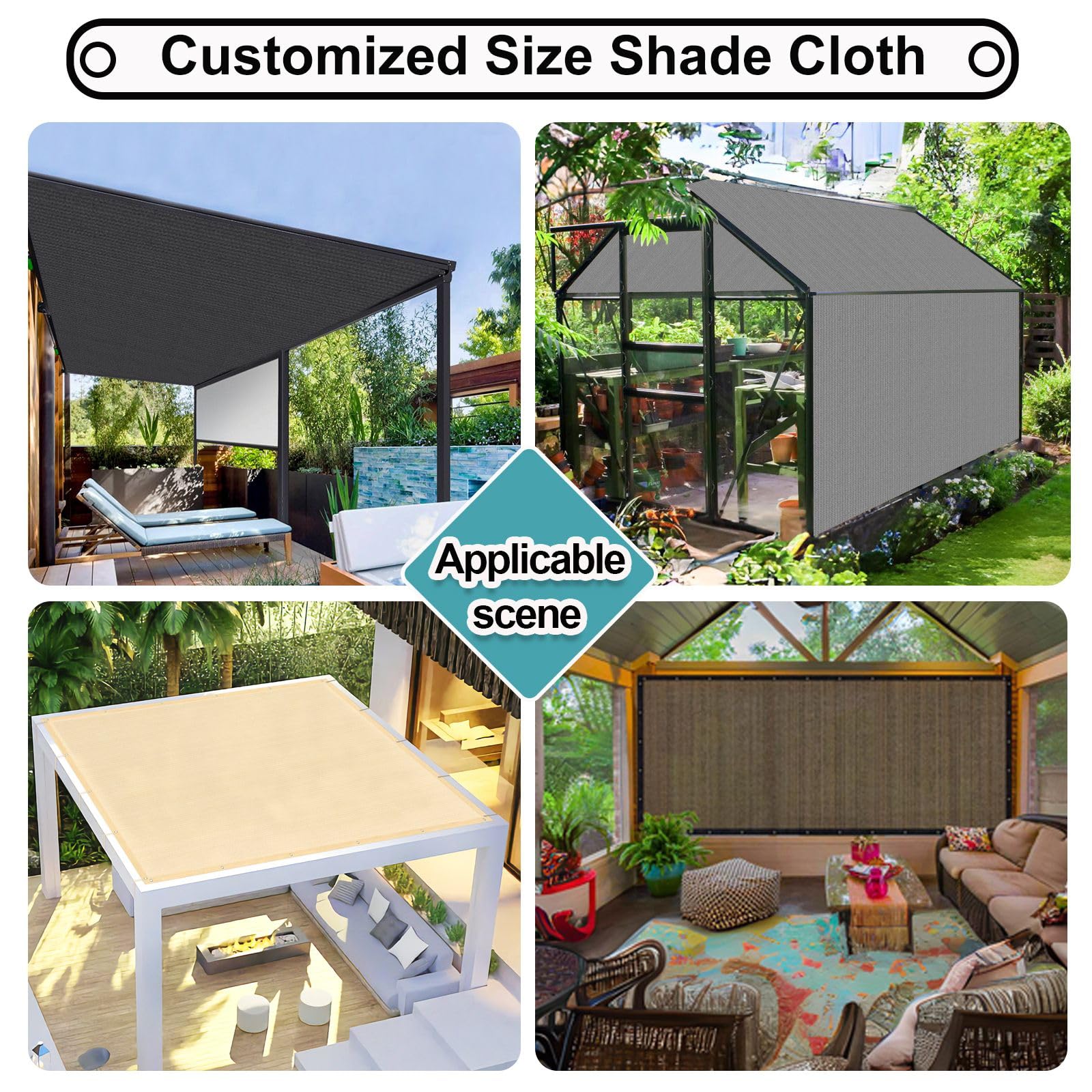 90% Sun Shade Cloth with Grommets
