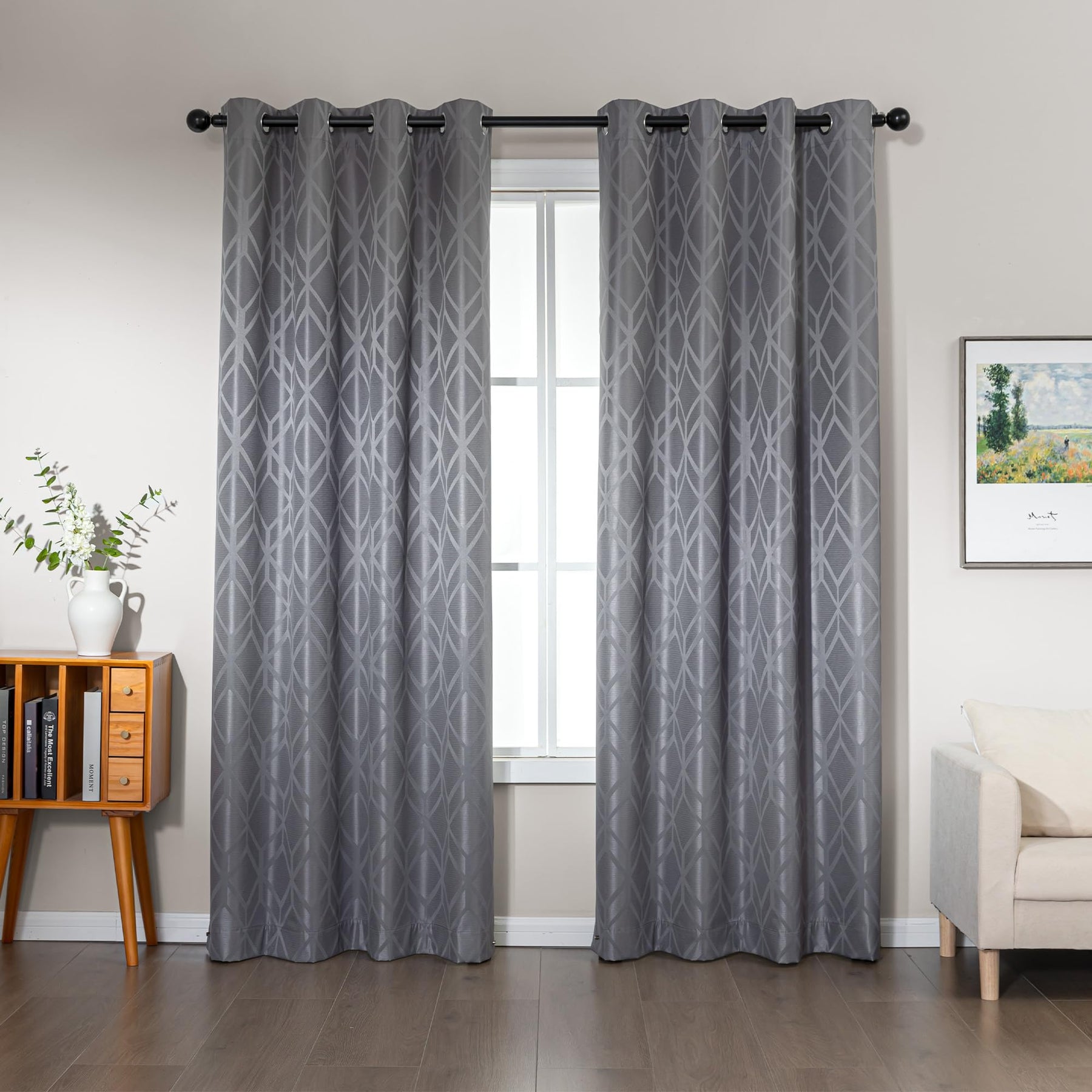 Jacquard 100% Blackout Thermal Insulated Curtains