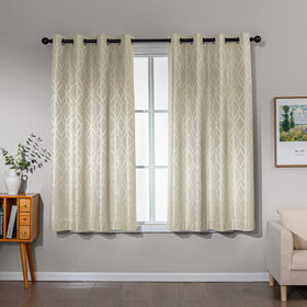 Jacquard 100% Blackout Thermal Insulated Curtains