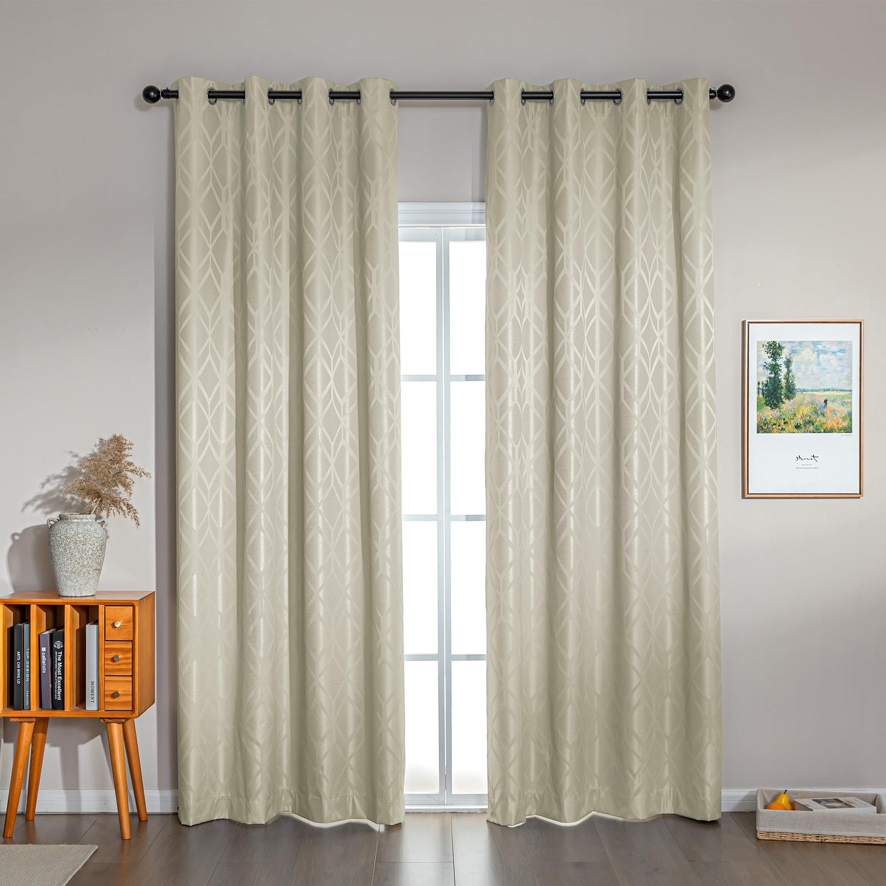 Jacquard 100% Blackout Thermal Insulated Curtains