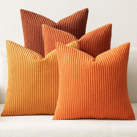 Boho Corduroy Throw Pillow Covers Set of 4