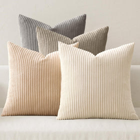 Boho Corduroy Throw Pillow Covers Set of 4
