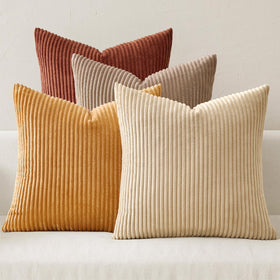 Boho Corduroy Throw Pillow Covers Set of 4