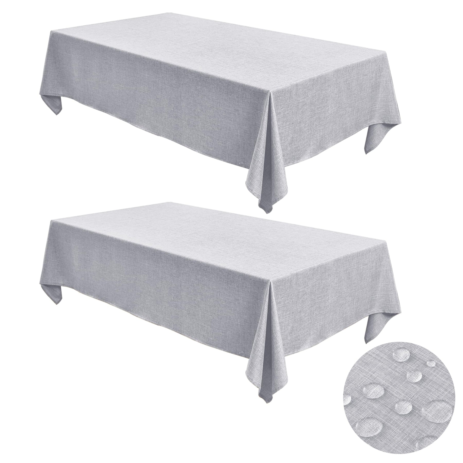 Faux Linen Wrinkle Free Tablecloth Set of 2