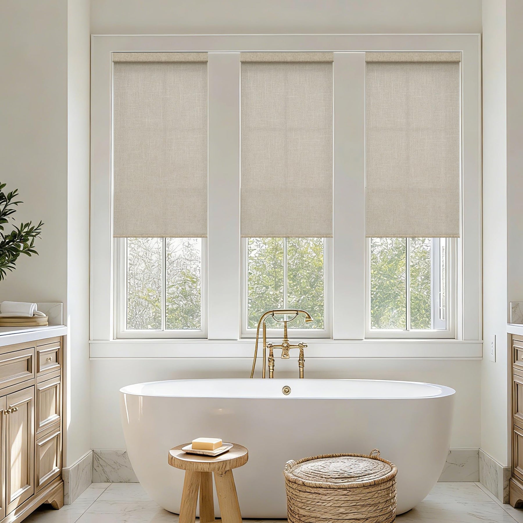 Cordless Light Filtering Roller Shades for Windows