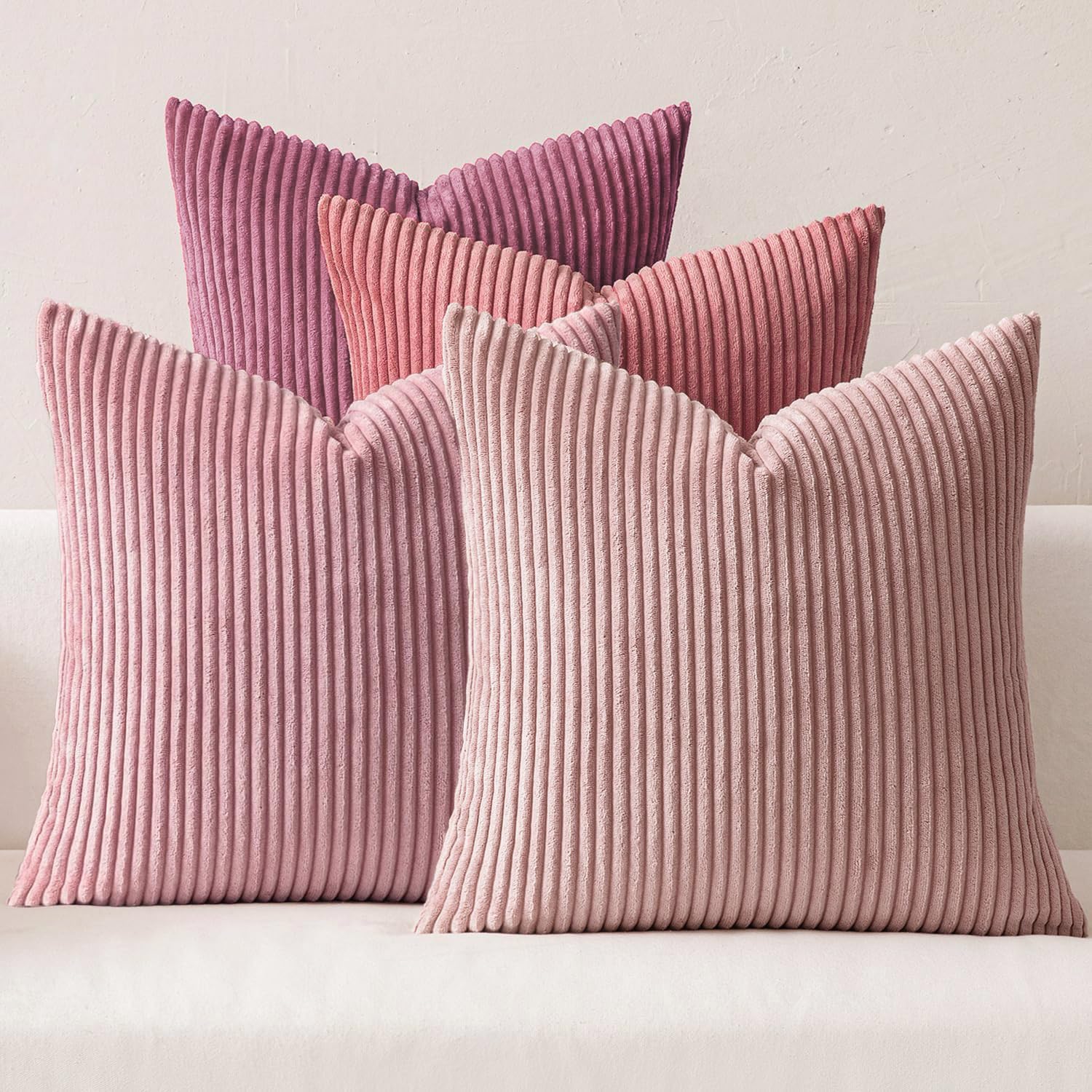 Boho Corduroy Throw Pillow Covers Set of 4