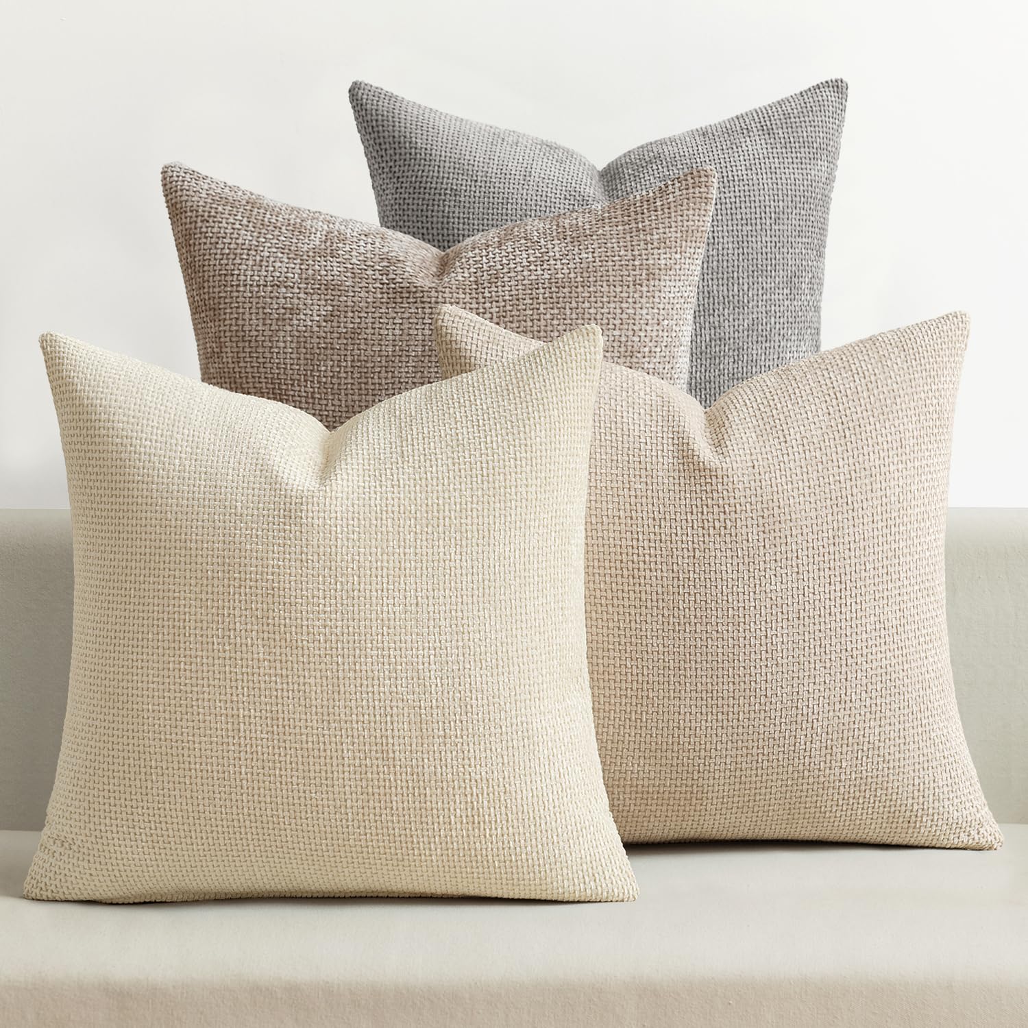 Chenille Throw Pillow Covers Set of 4
