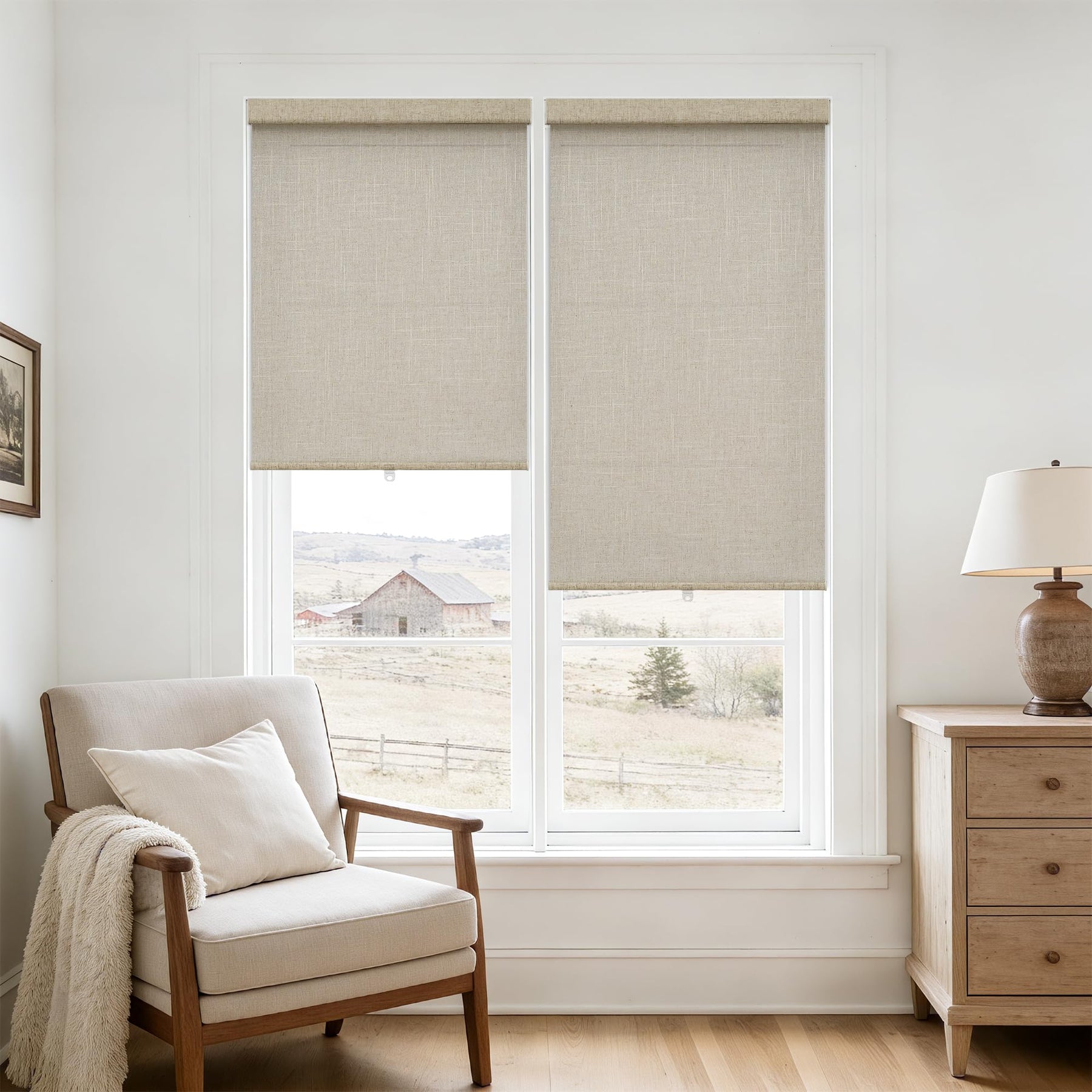 Cordless Light Filtering Roller Shades for Windows