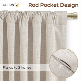 100% Blackout Linen Curtains for Bedroom