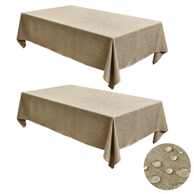 Faux Linen Wrinkle Free Tablecloth Set of 2