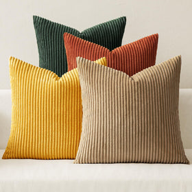 Boho Corduroy Throw Pillow Covers Set of 4