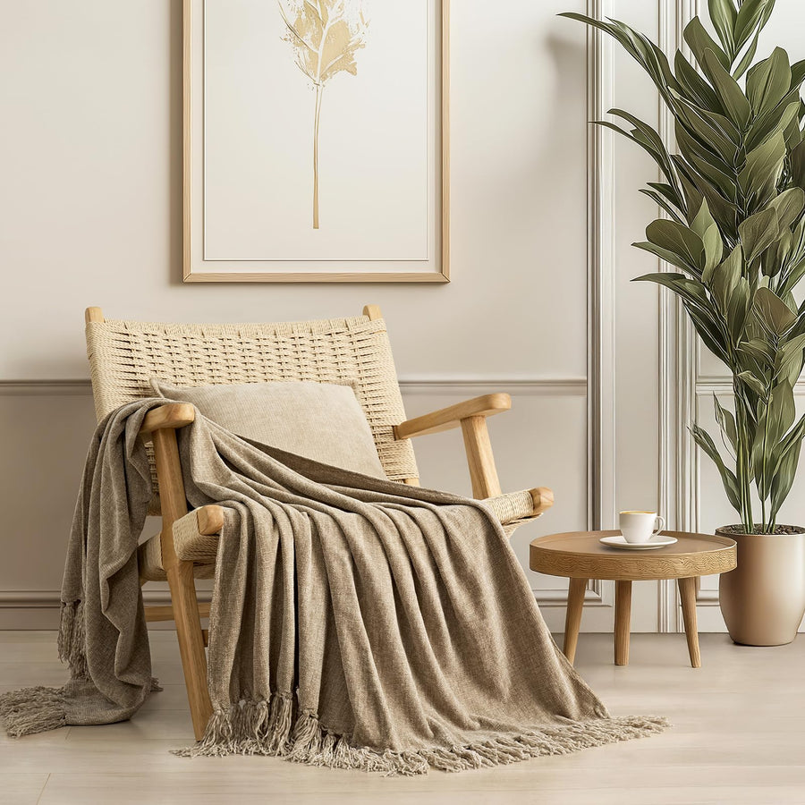 Plaid Luxe Chenille Throw Blanket