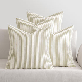 Boho Corduroy Throw Pillow Covers Set of 4