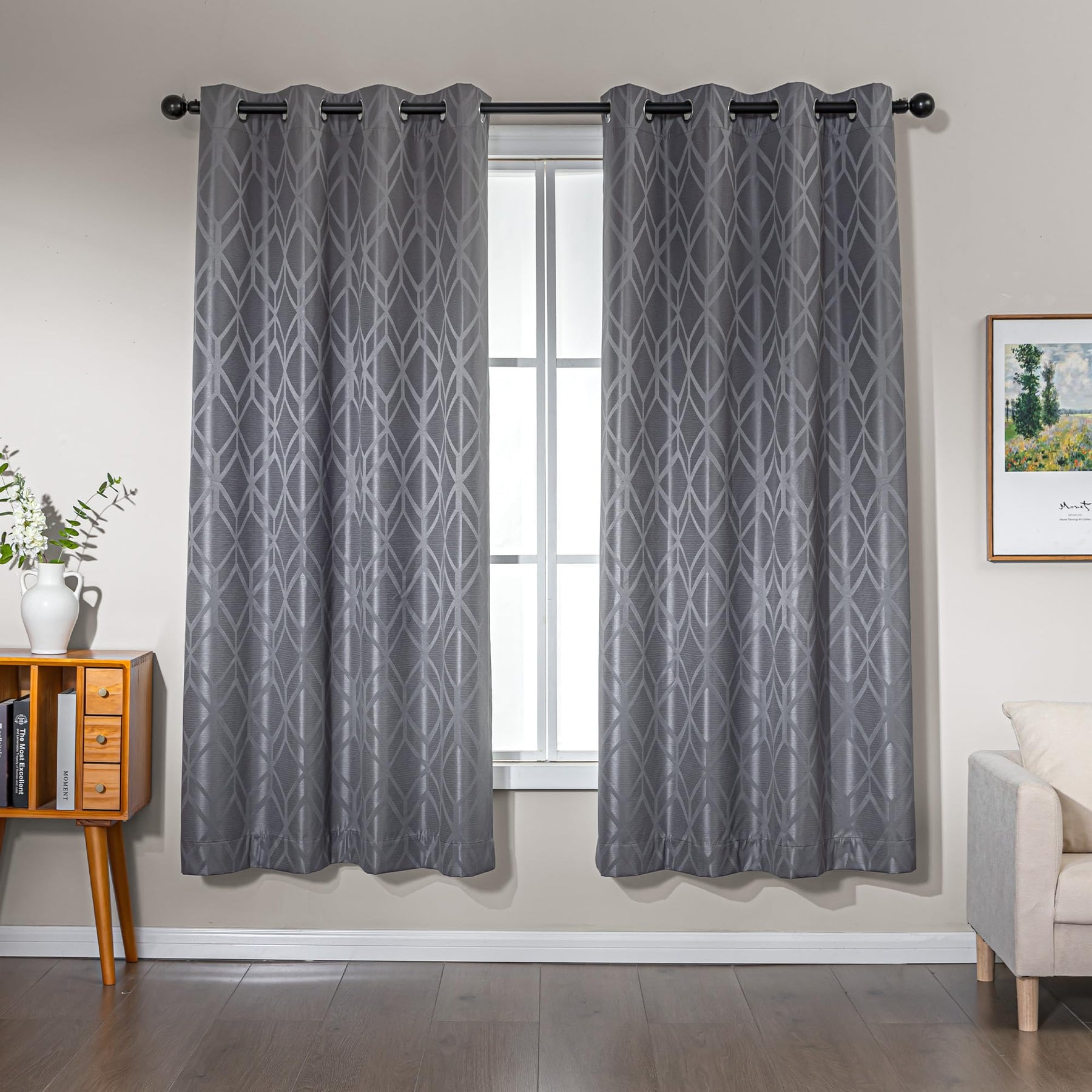 Jacquard 100% Blackout Thermal Insulated Curtains
