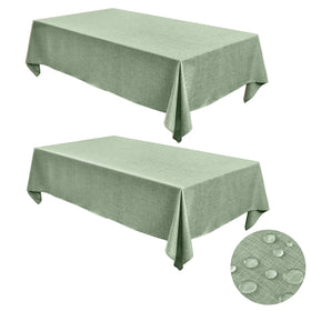 Faux Linen Wrinkle Free Tablecloth Set of 2