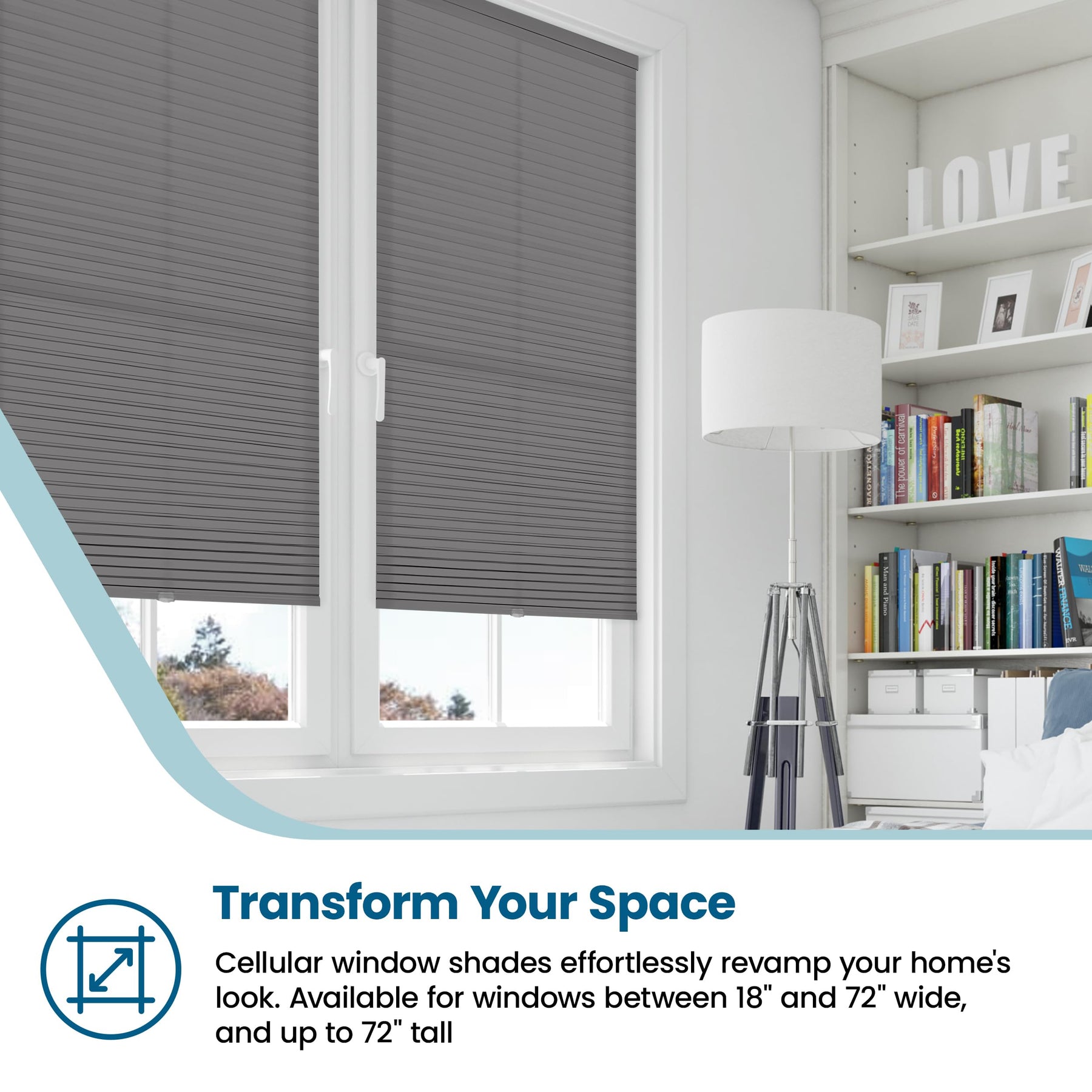 BlindsAvenue Cellular Honeycomb Cordless Shade, 9/16" Single Cell, Light Filtering