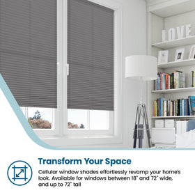 BlindsAvenue Cellular Honeycomb Cordless Shade, 9/16" Single Cell, Light Filtering
