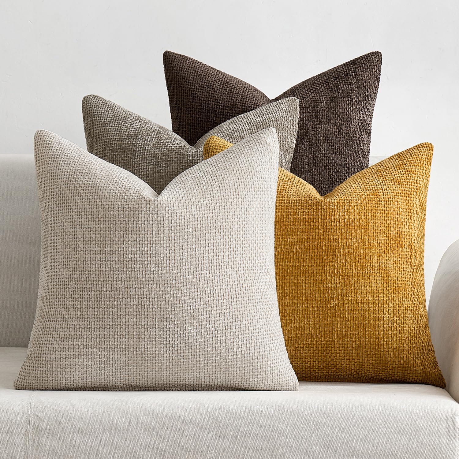 Chenille Throw Pillow Covers Set of 4